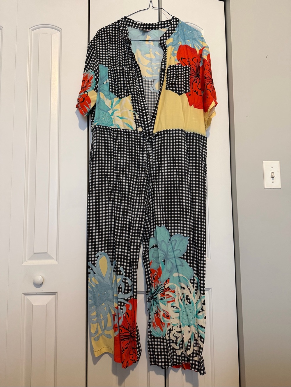 Floral Patchwork Black & Multi Jumpsuit